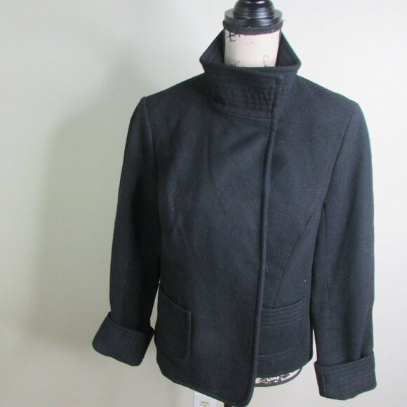 Old Navy Wool Blend Coat Jacket M Black - Picture 1 of 11
